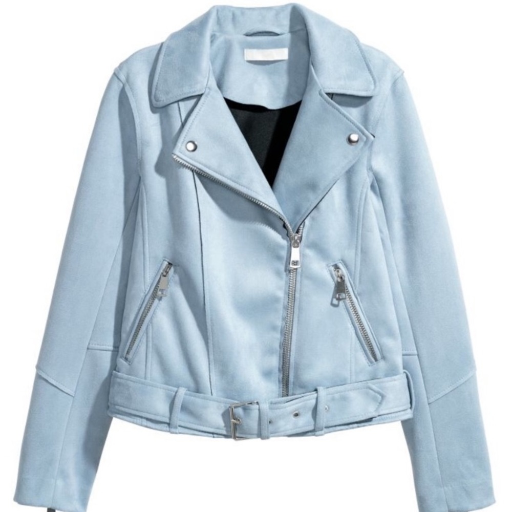 Baby blue H&M biker jacket